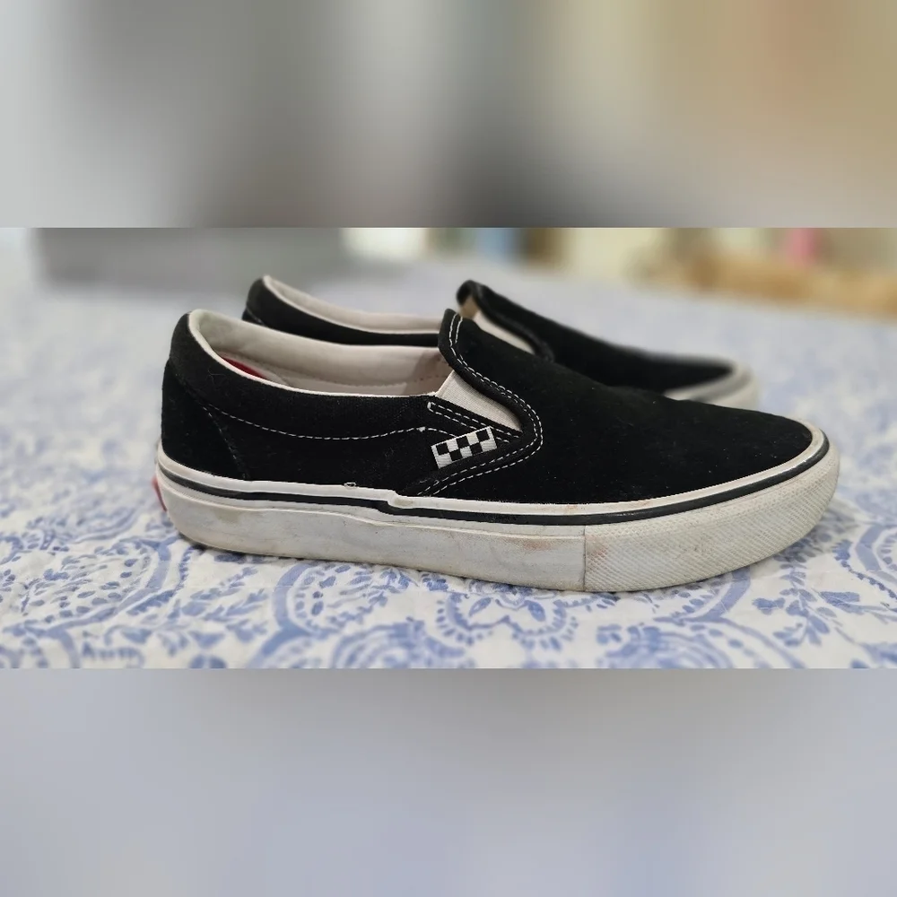 Vans Black Slip-On Loafers with Classic Design Suede Size 7 Man